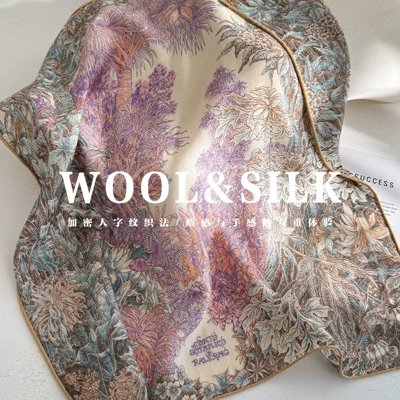 Twilight flower – Wool and silk scarf