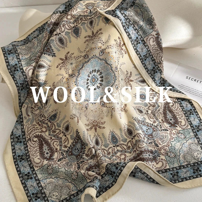 Twilight flower – Wool and silk scarf