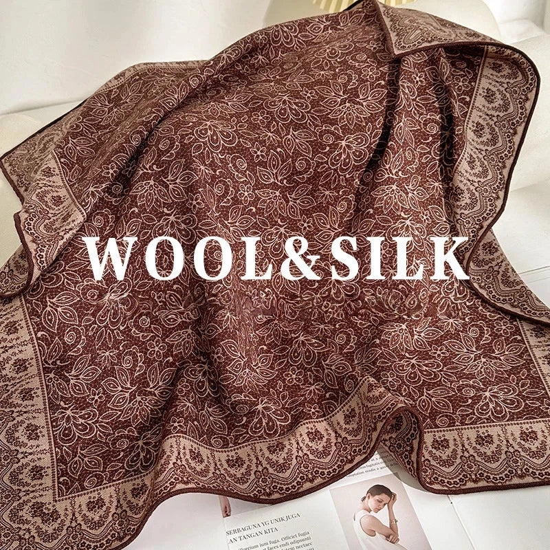 Twilight flower – Wool and silk scarf