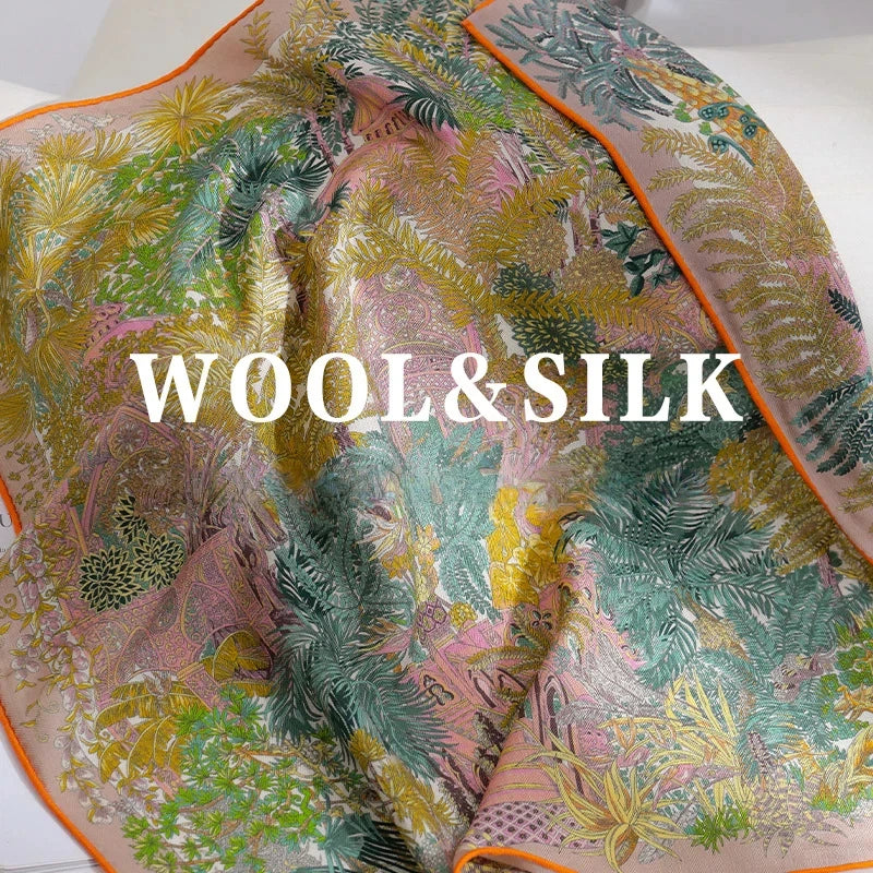 Twilight flower – Wool and silk scarf