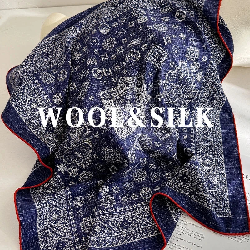 Twilight flower – Wool and silk scarf