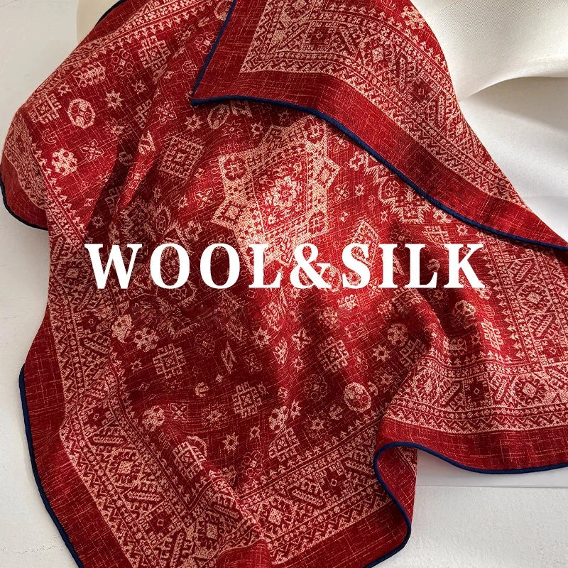 Twilight flower – Wool and silk scarf